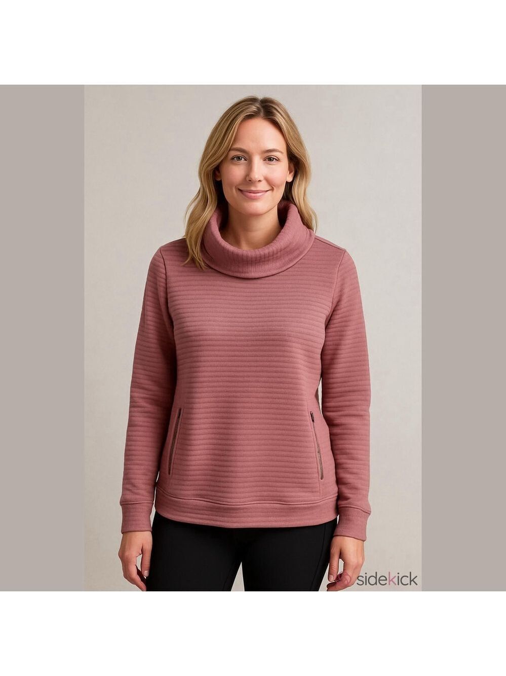 The Sweatshirt Project Mauve Quilted Cowl Neck Pullover Women's Small